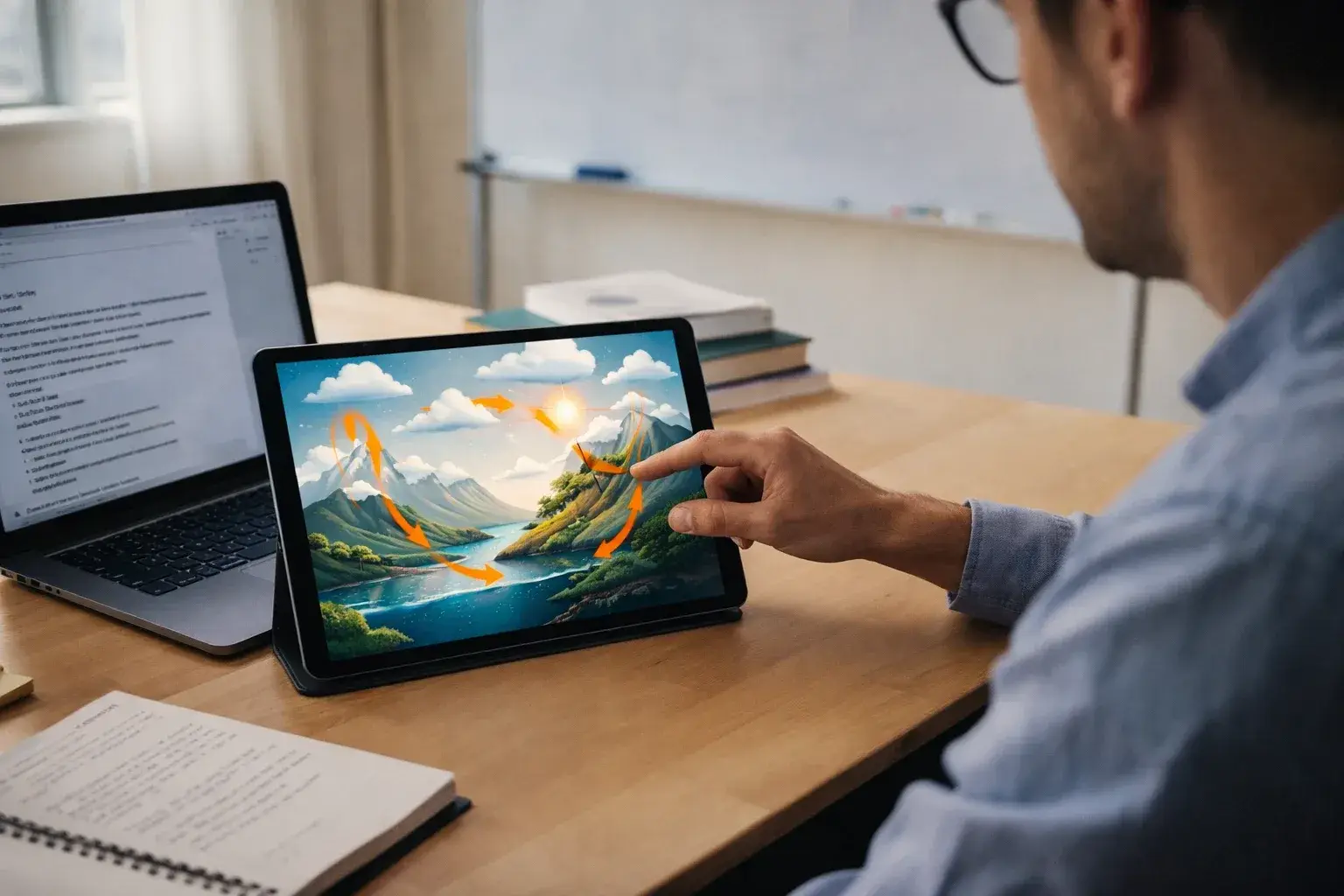 An educational demo clip restyled with video to video