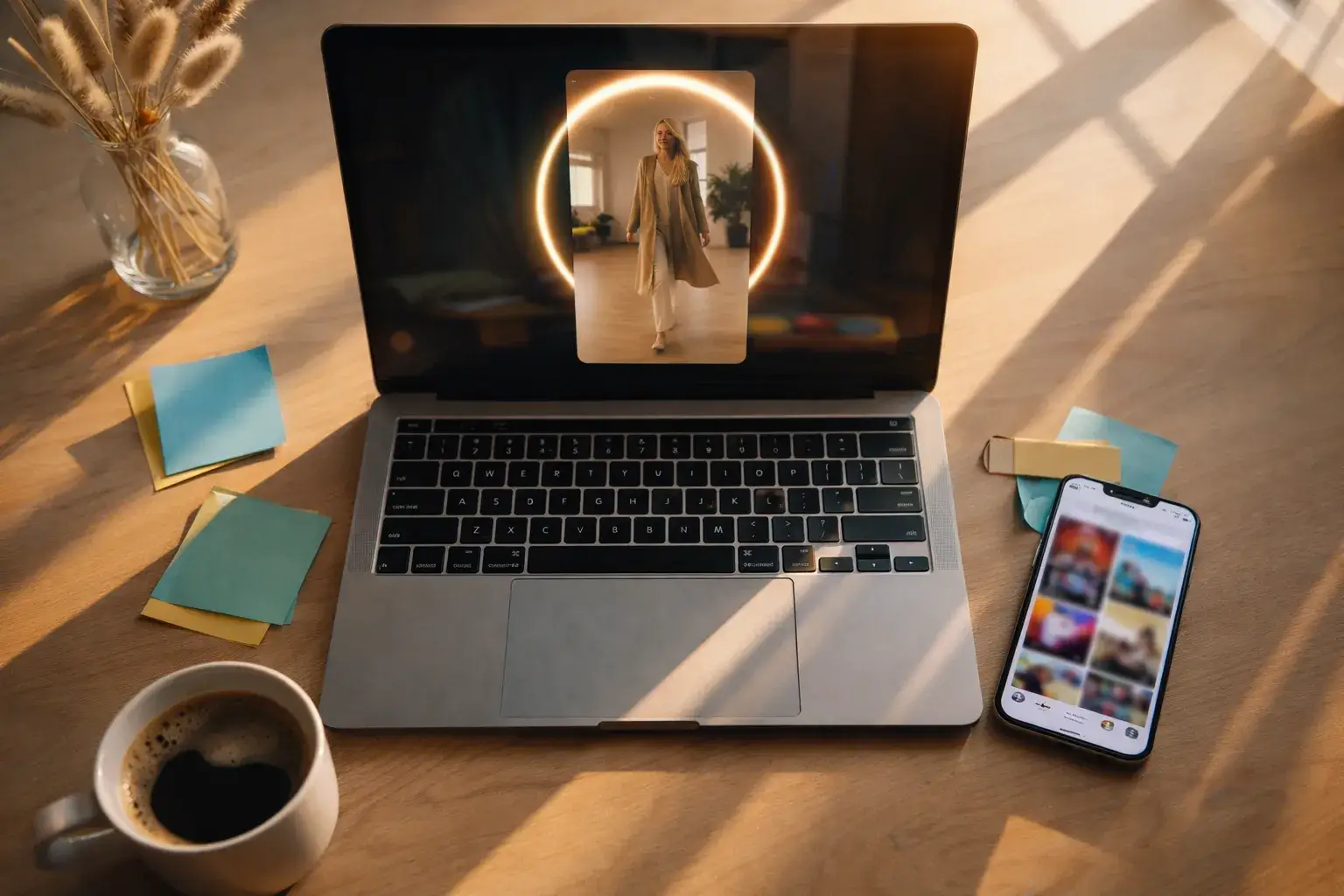 A social media clip restyled with video to video