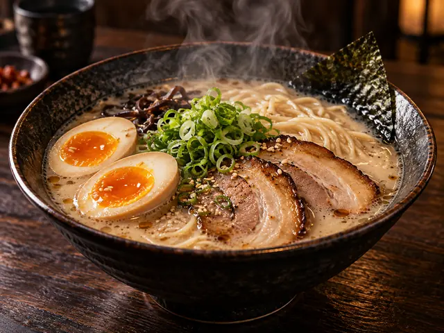 A bowl of tonkotsu ramen with soft-boiled eggs, chashu and scallions – Wan 2.7 Image