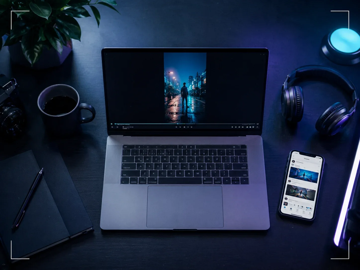 A vertical text to video clip framed for social media