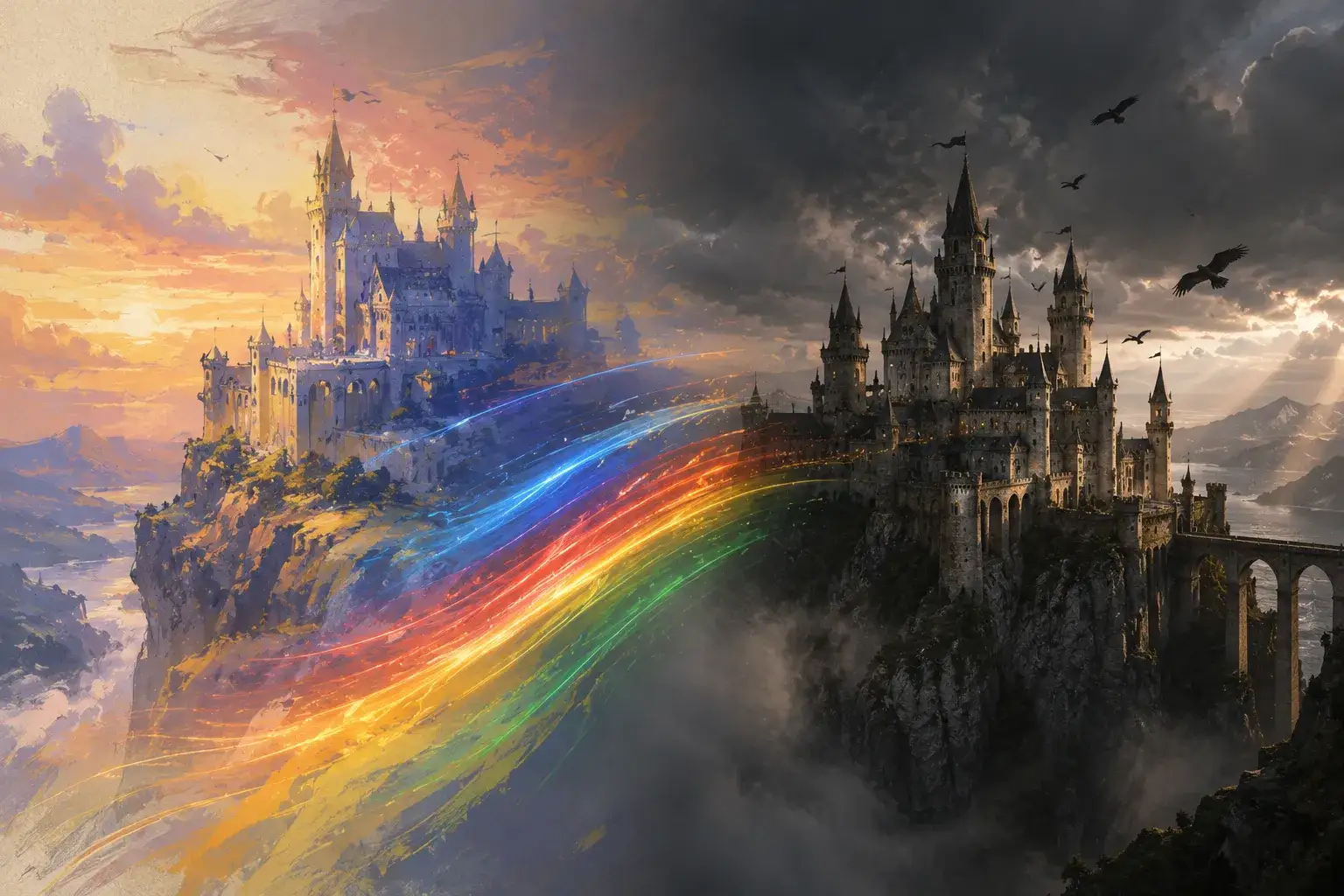 A painted fantasy text to video prompt example